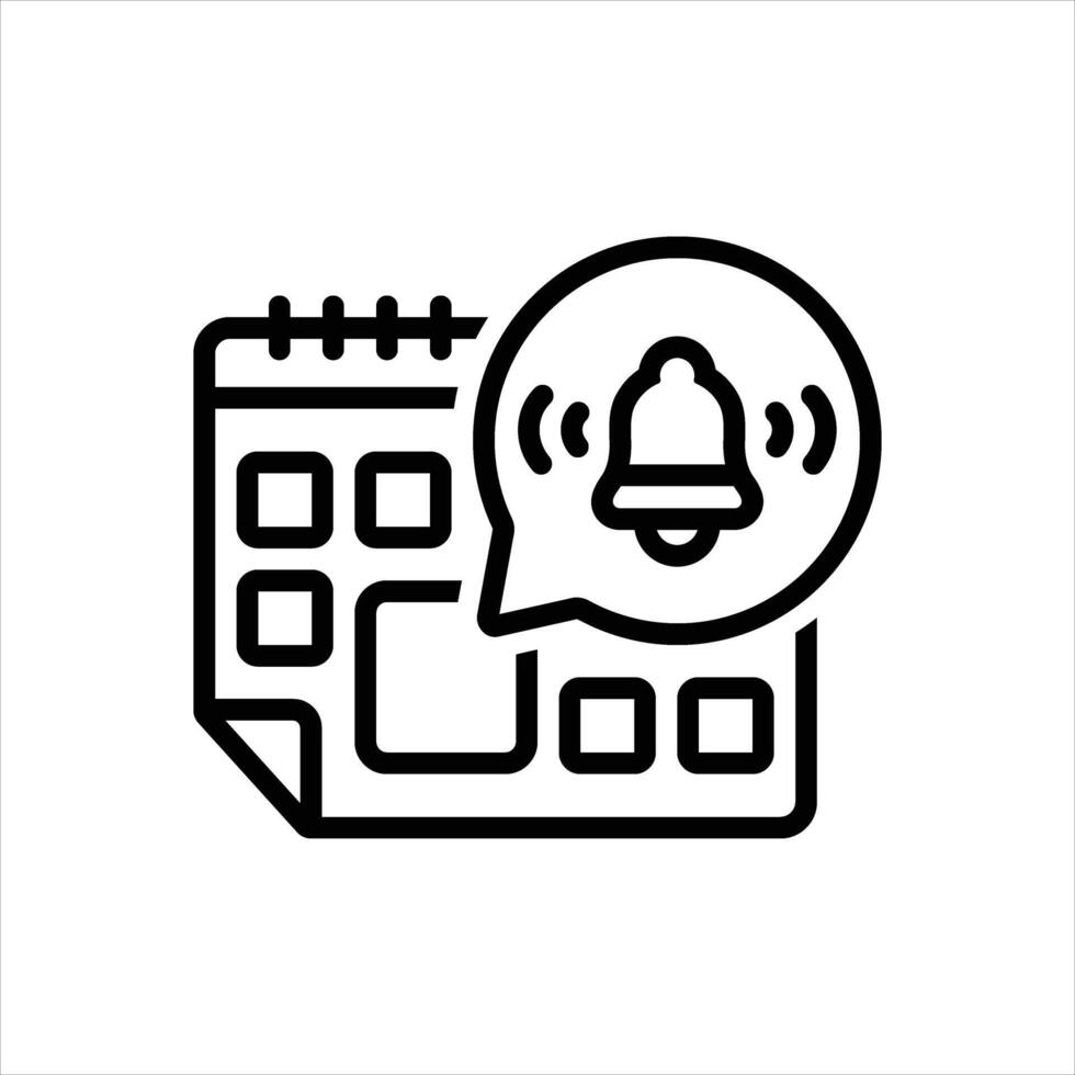 Black line icon reminder vector