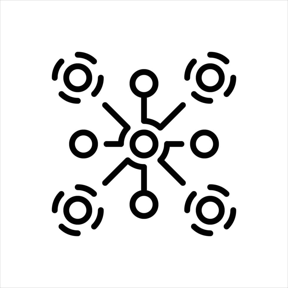 Black line icon connections vector