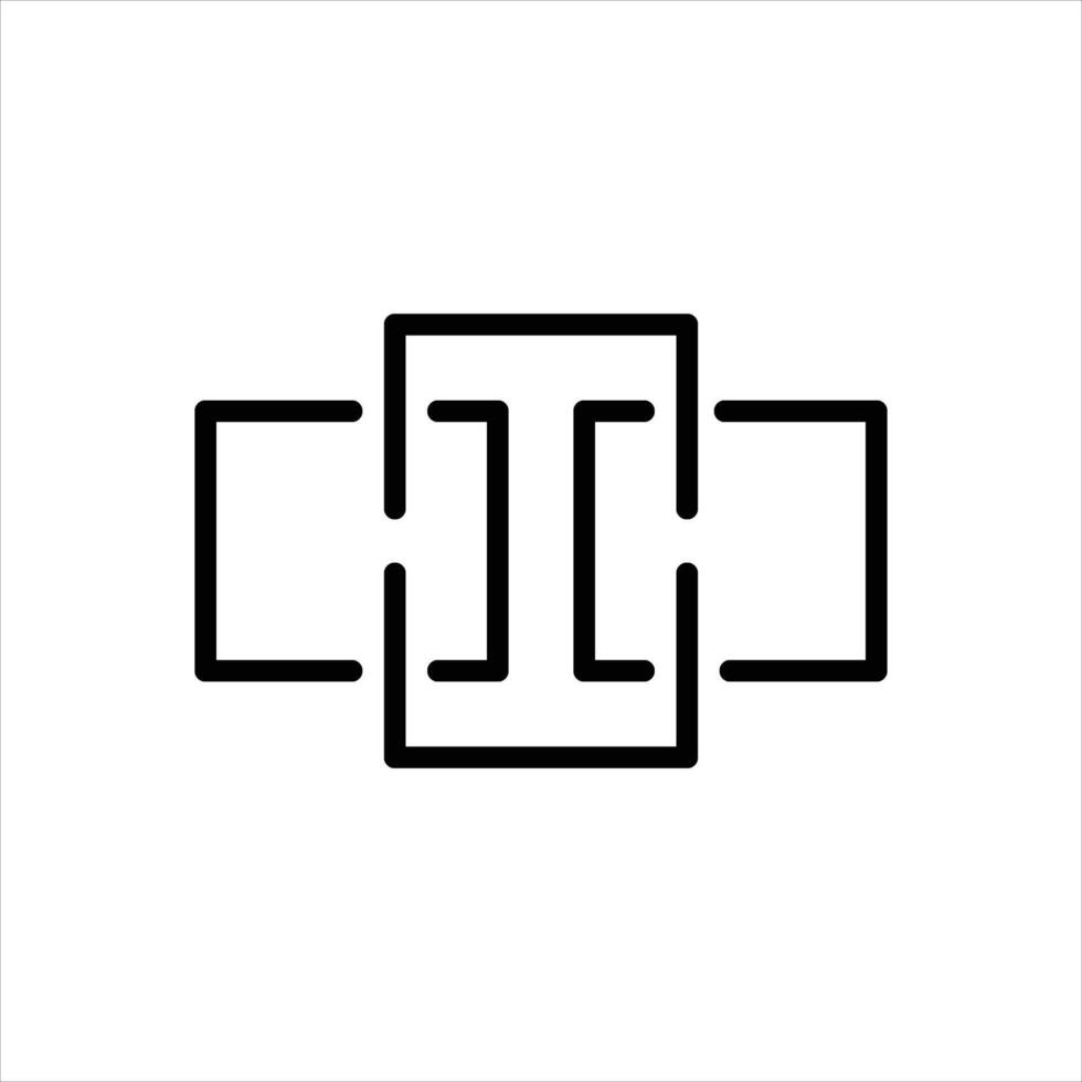 Black line icon merge vector