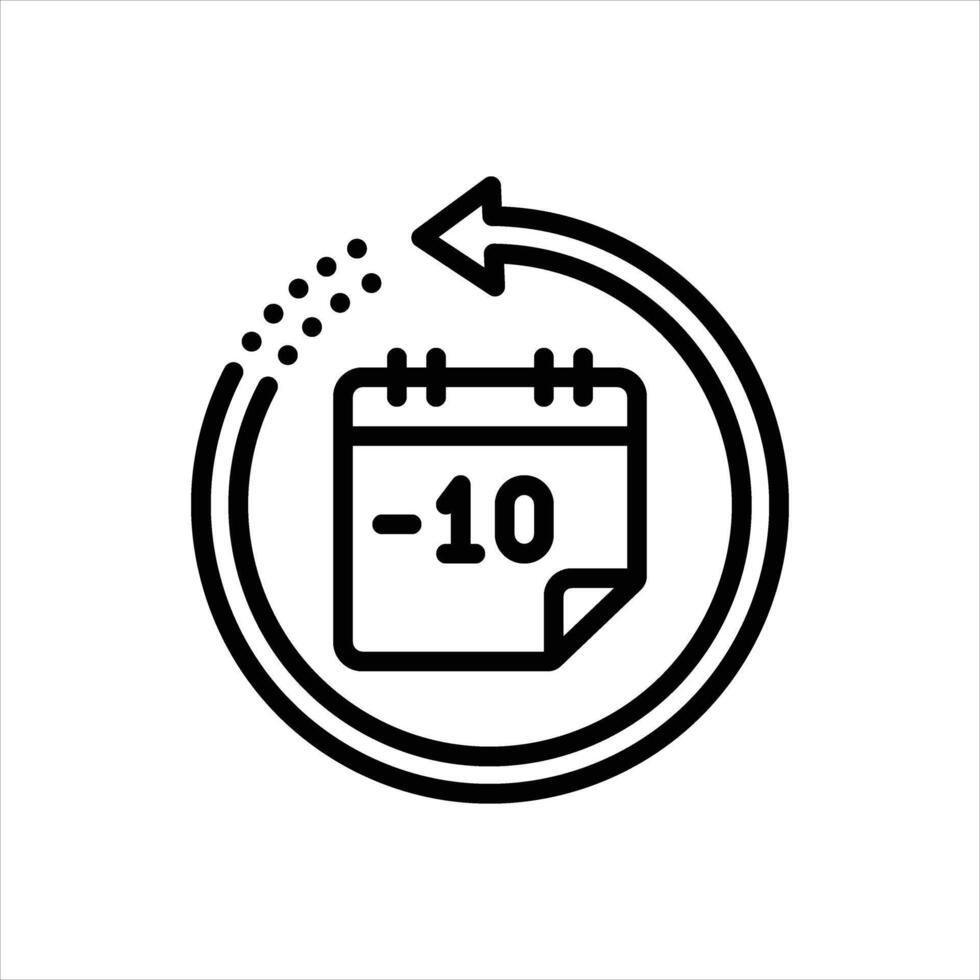 Black line icon yesterday vector