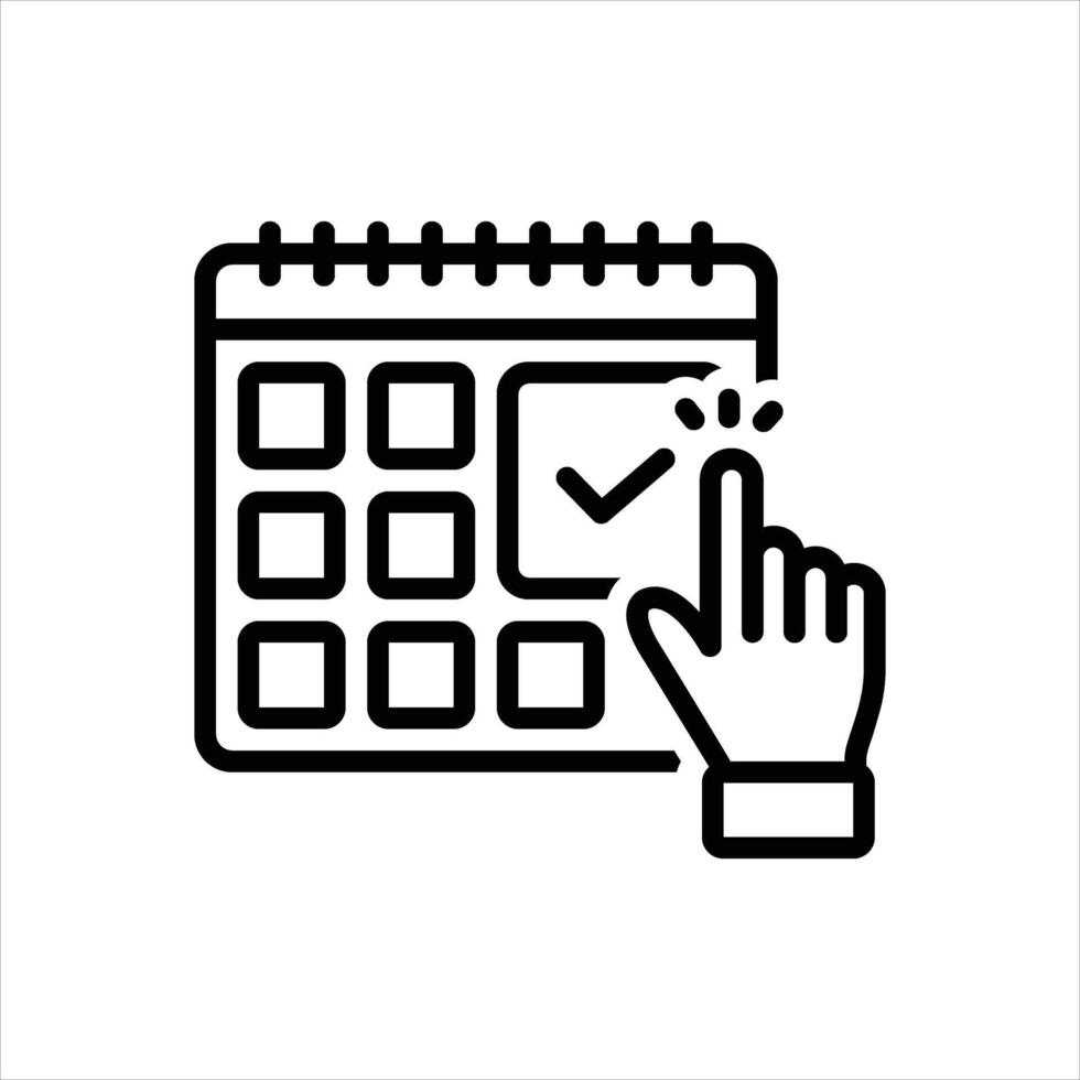 Black line icon appointment vector