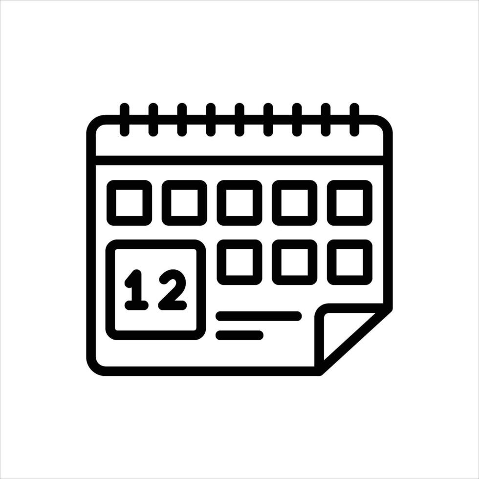 Black line icon date vector