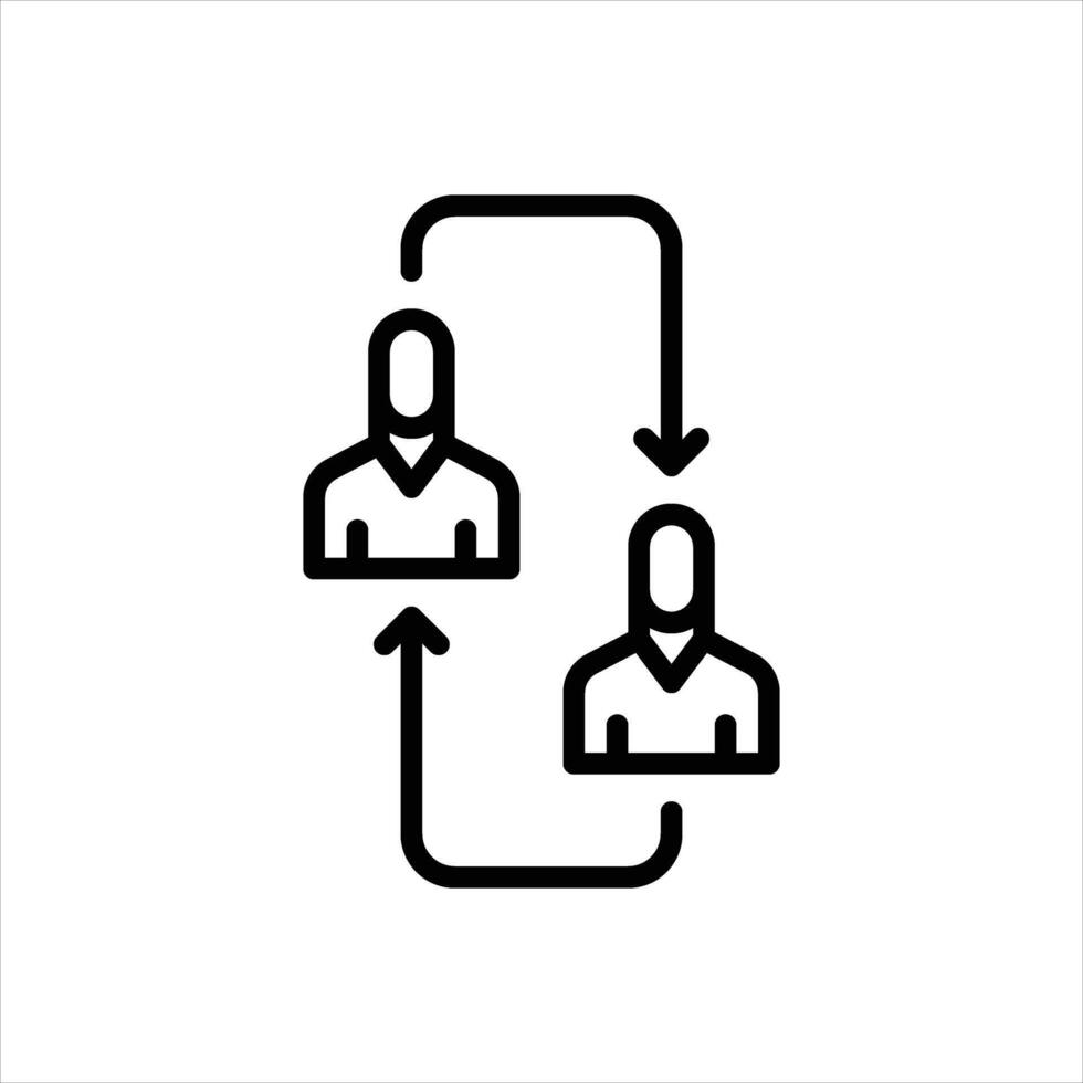 Black line icon relationship vector