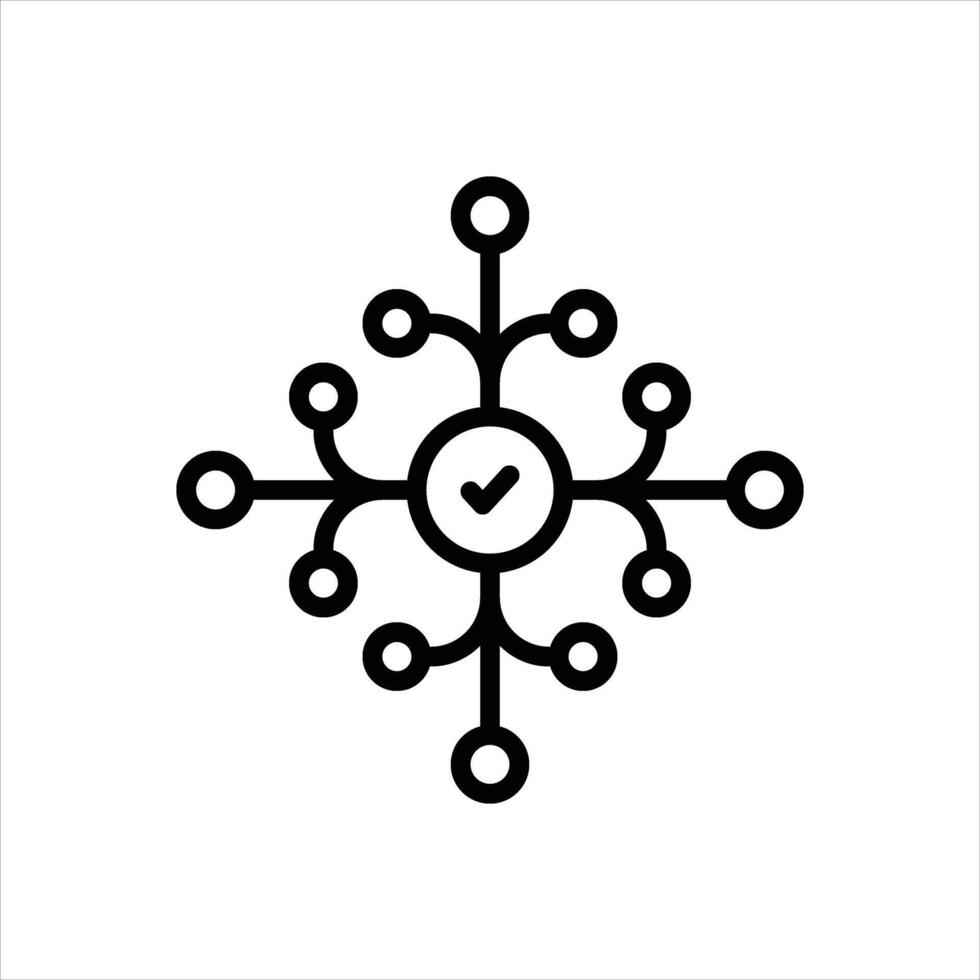 Black line icon connected vector
