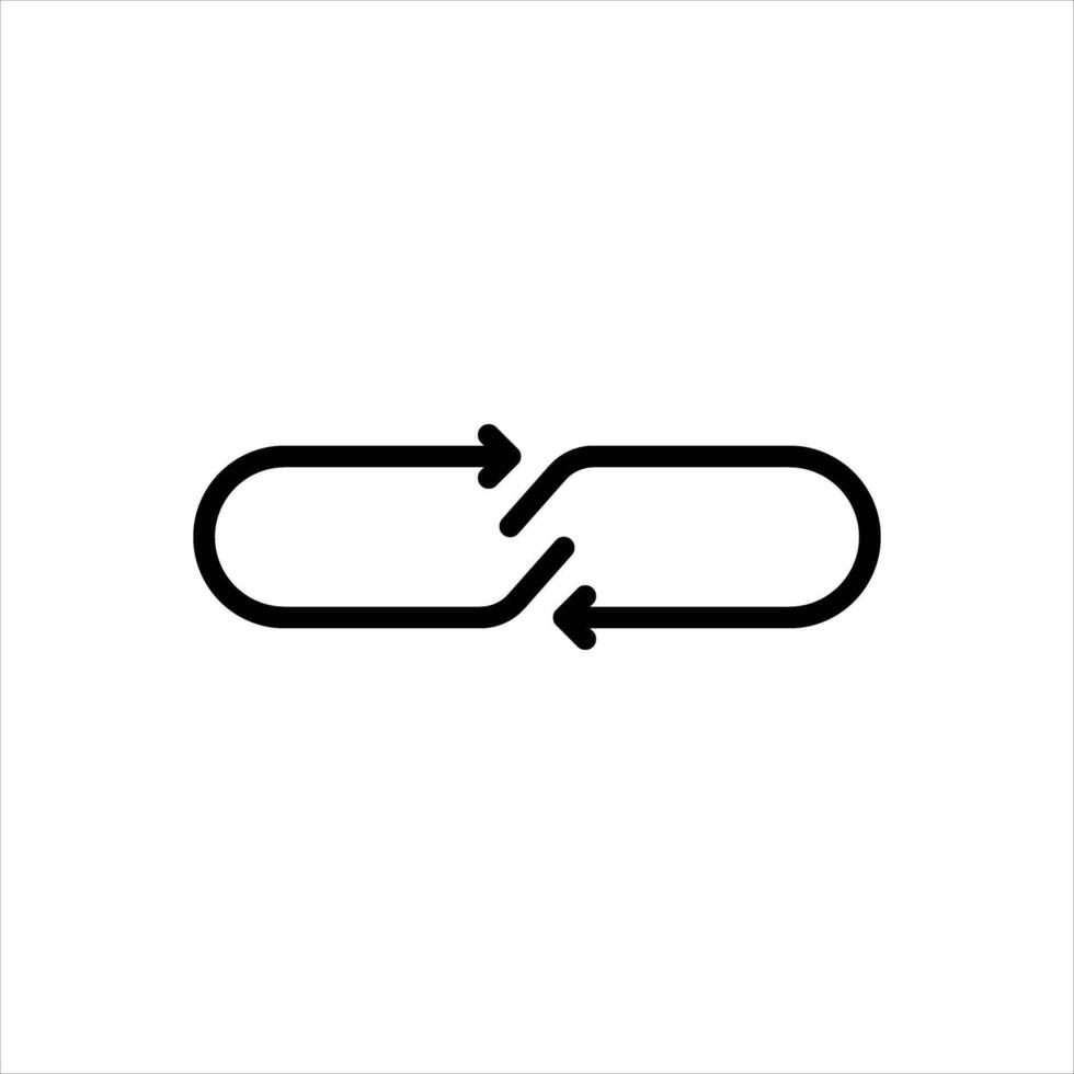 Black line icon link vector