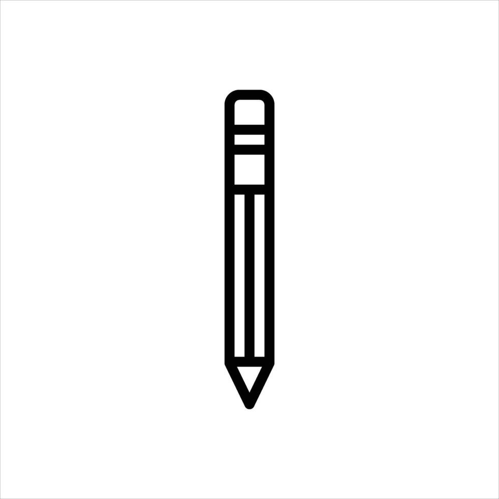 Black line icon pencil vector