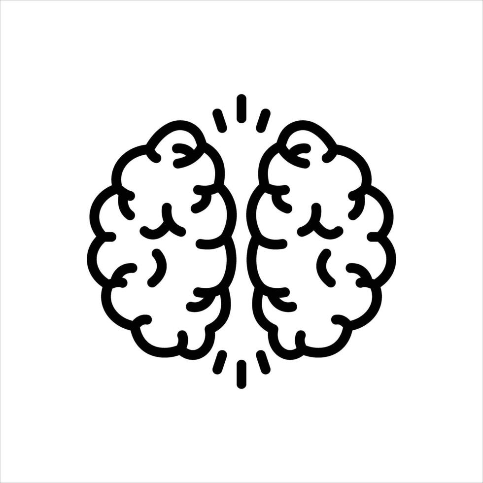 Black line icon brain vector