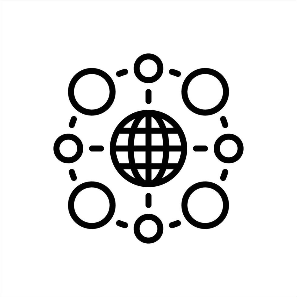Black icon networking vector