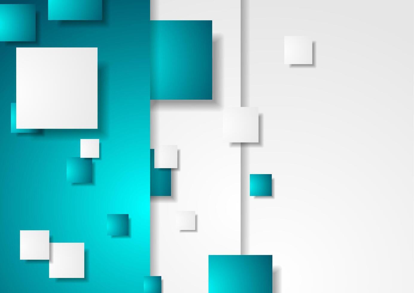 Blue and grey tech geometric corporate background with squares vector