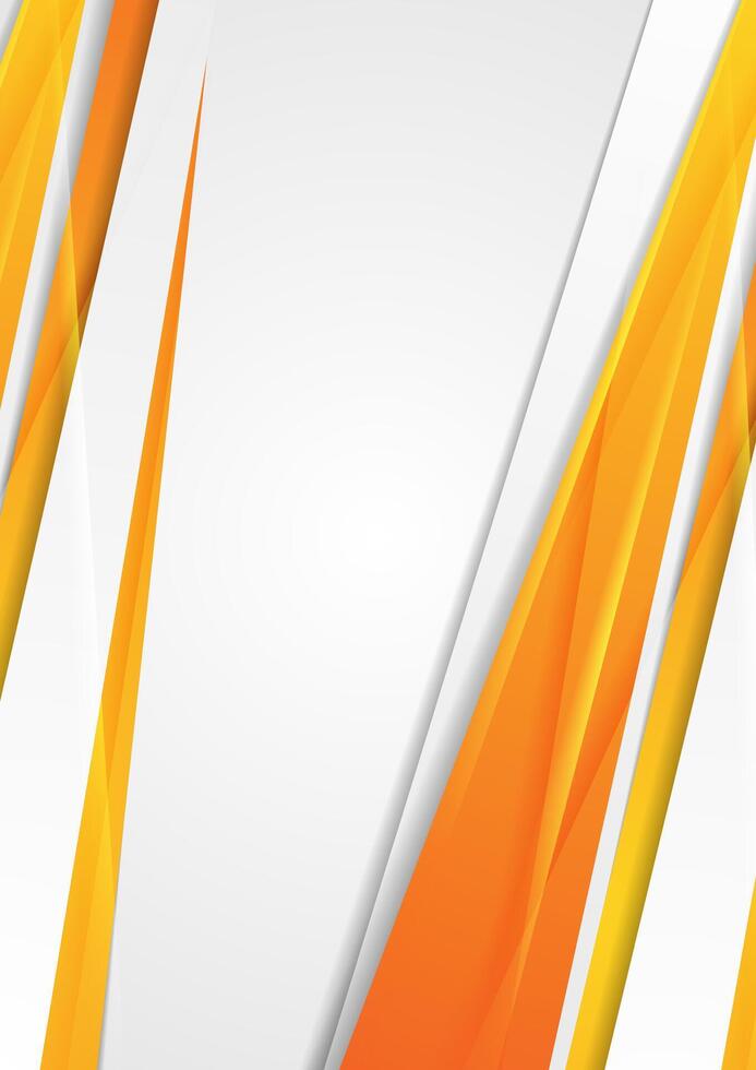 Orange and white glossy stripes geometric minimal abstract background vector