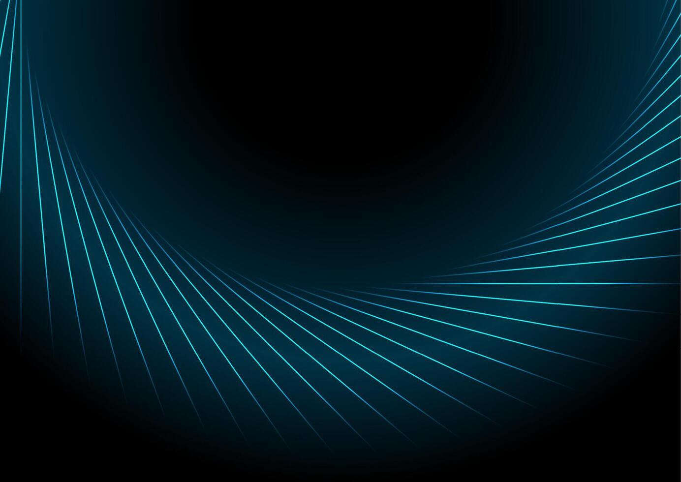 Blue minimal round glowing lines abstract futuristic tech background vector
