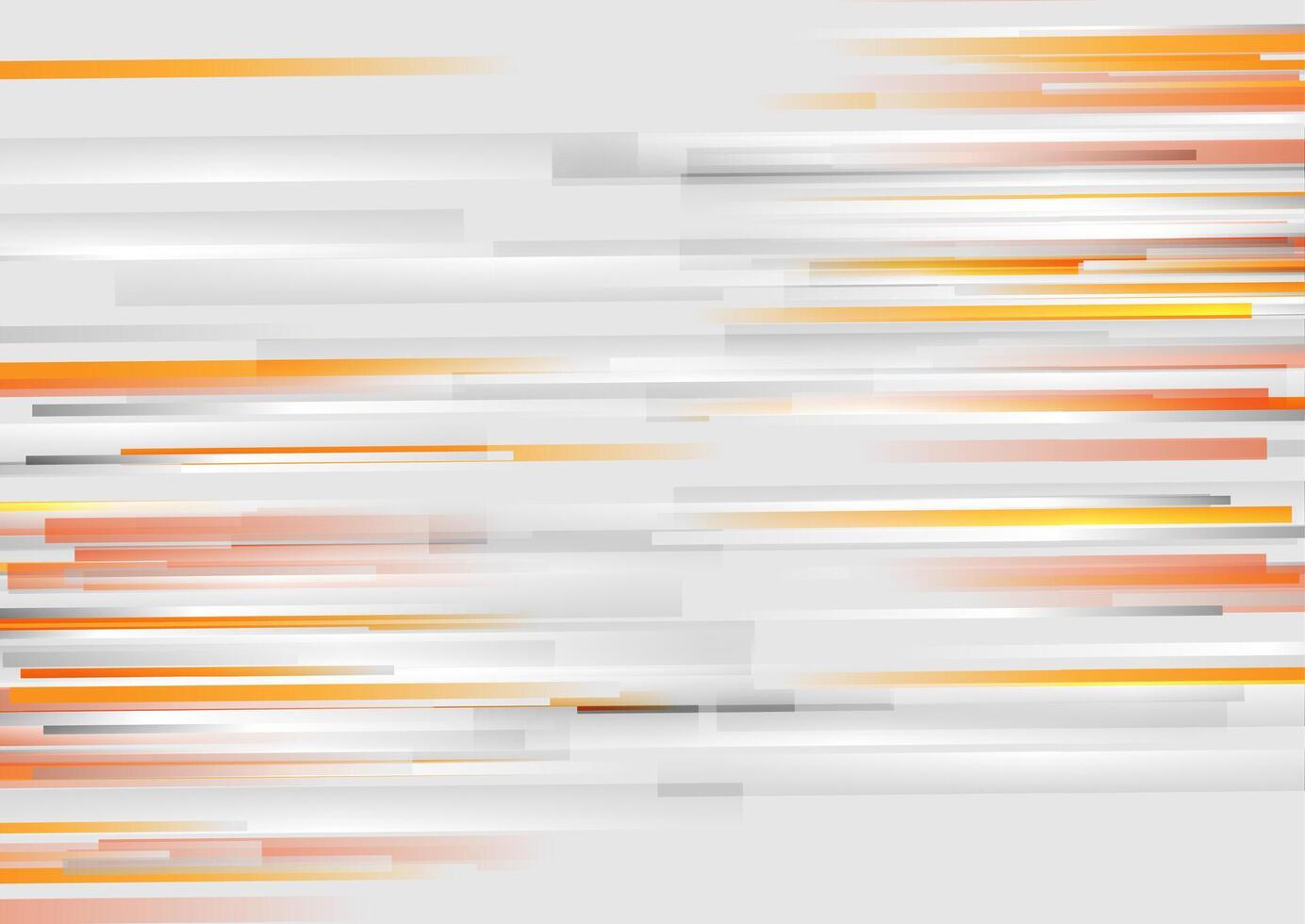 Grey and bright orange stripes abstract tech background vector