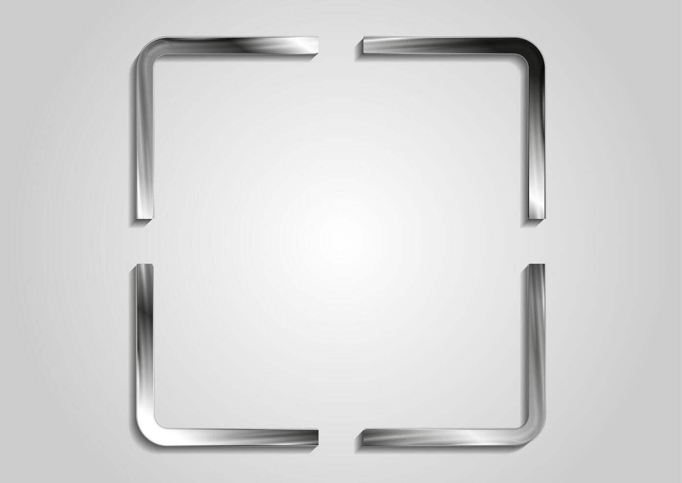 Metallic blank square frame abstract geometric design vector
