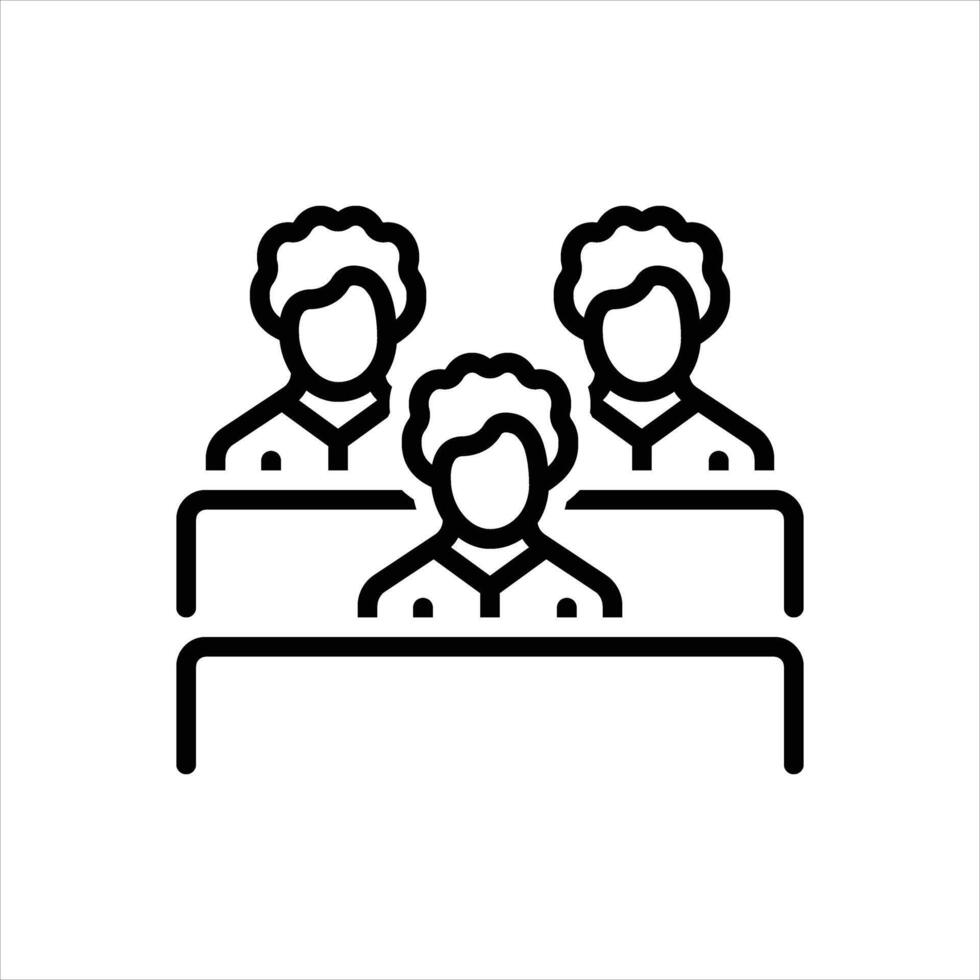 Black line icon participant vector