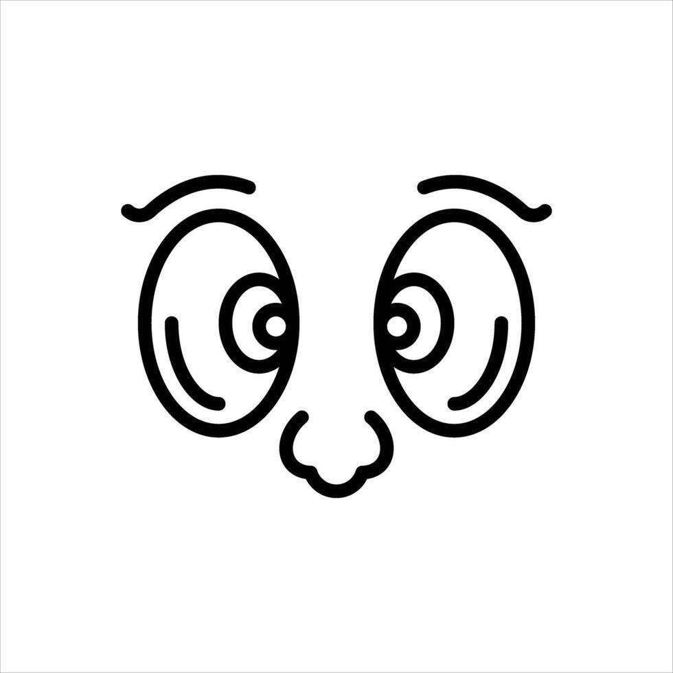 Black line icon looking at vector
