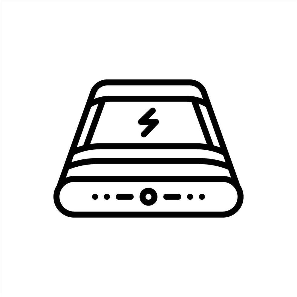 Black line icon power bank vector