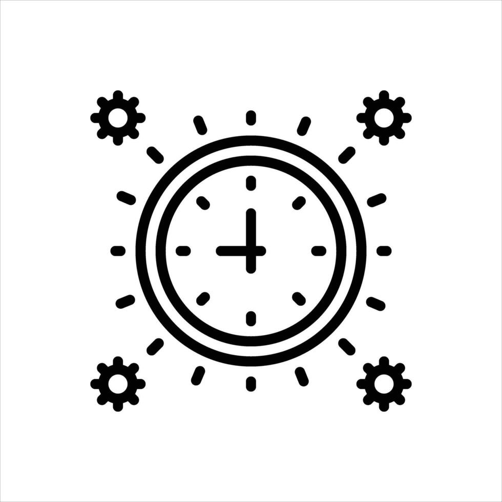 Black line icon time management vector