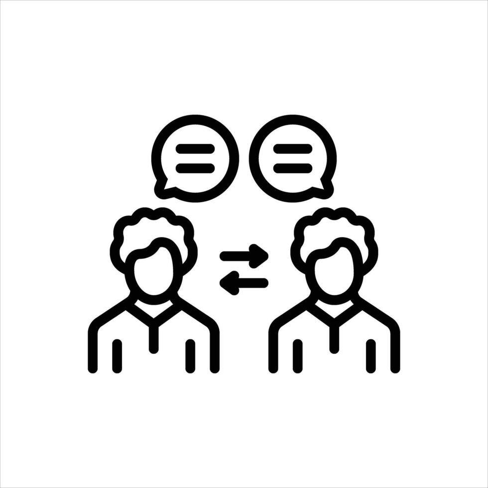 Black line icon response vector