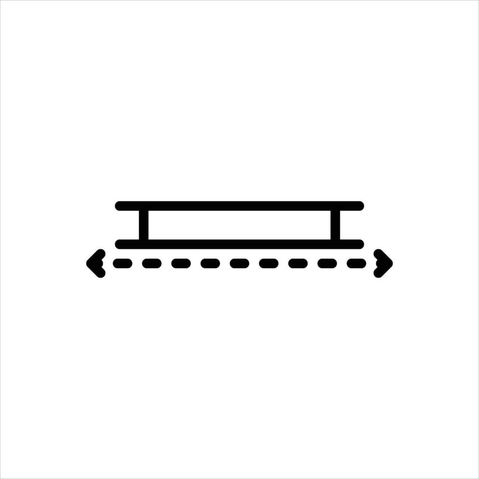 Black line icon length vector