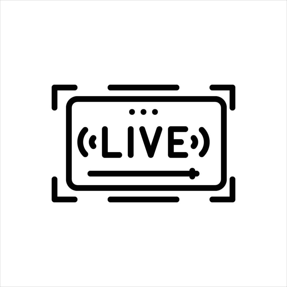 Black line icon live vector