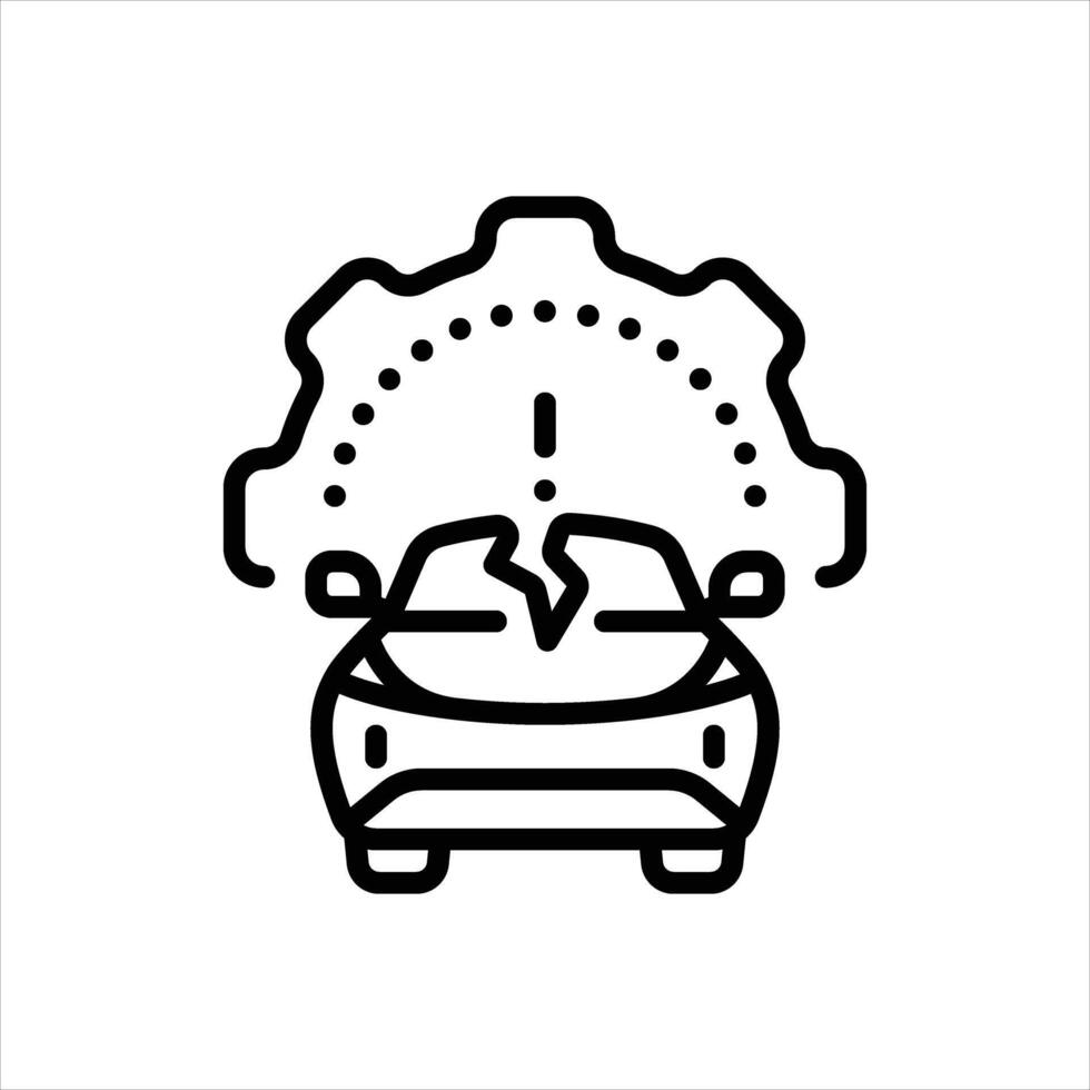 Black line icon damage vector