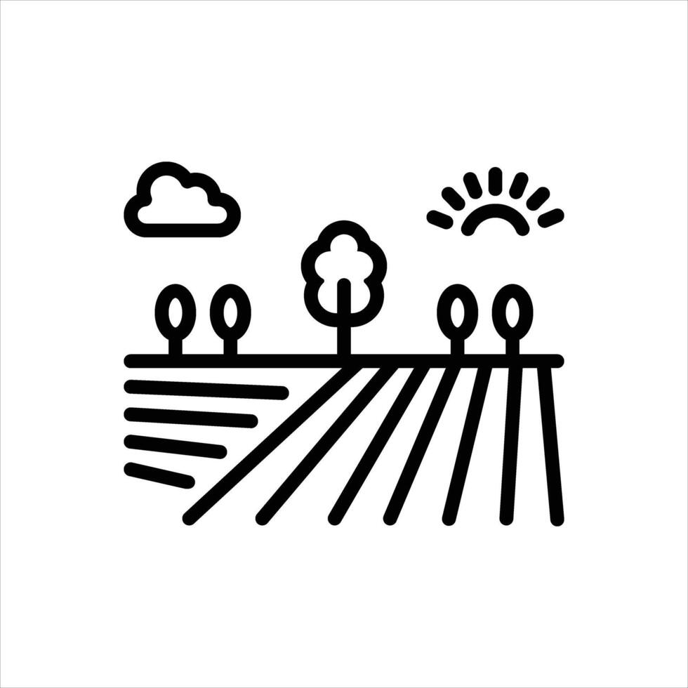 Black line icon agriculture vector