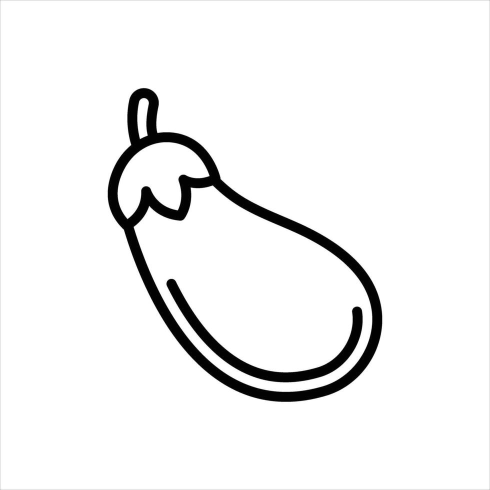 Black line icon eggplant vector