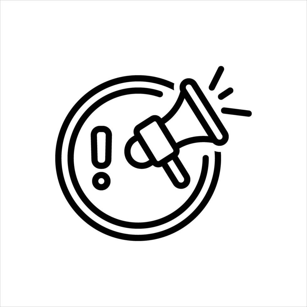 Black line icon attention vector
