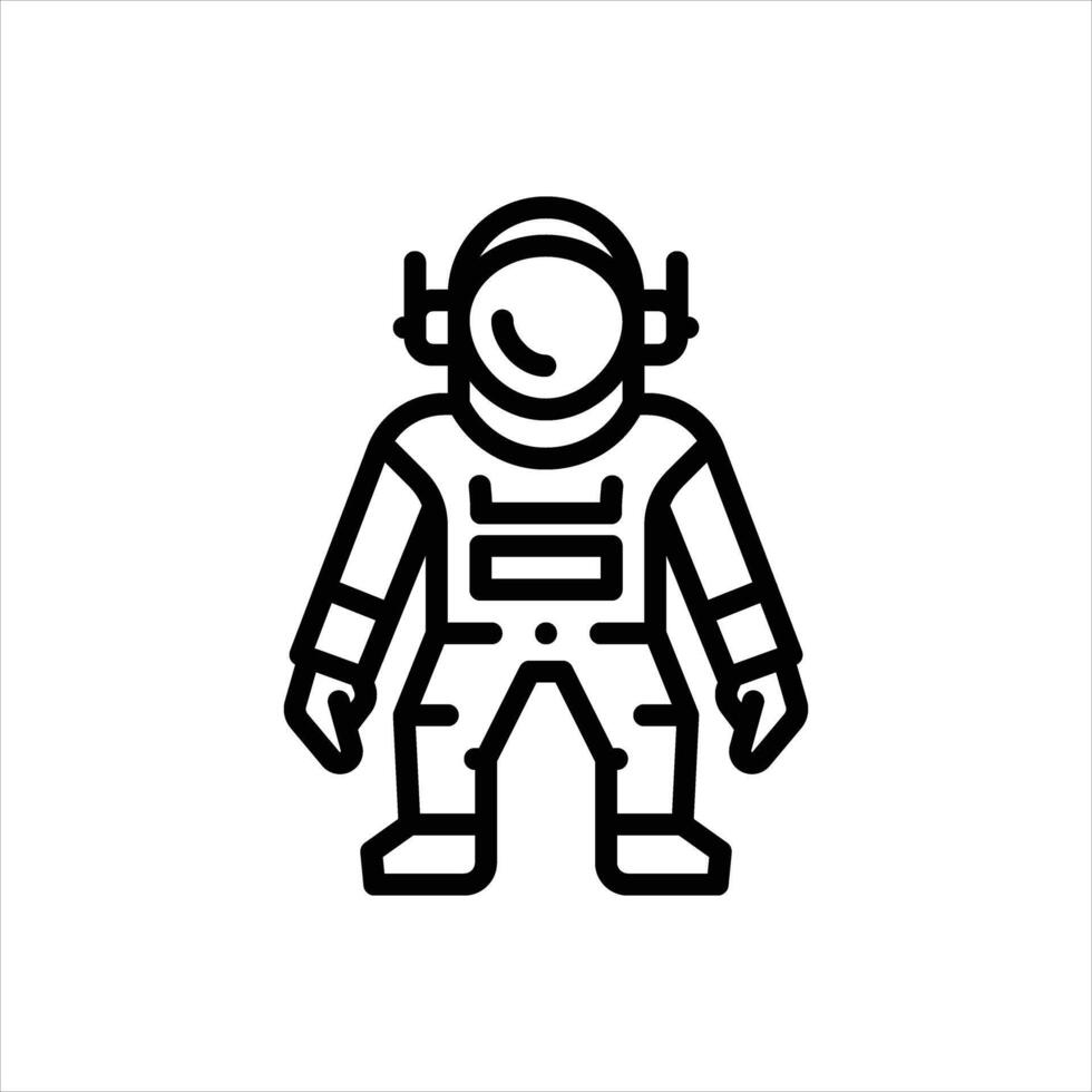 Black line icon astronaut vector