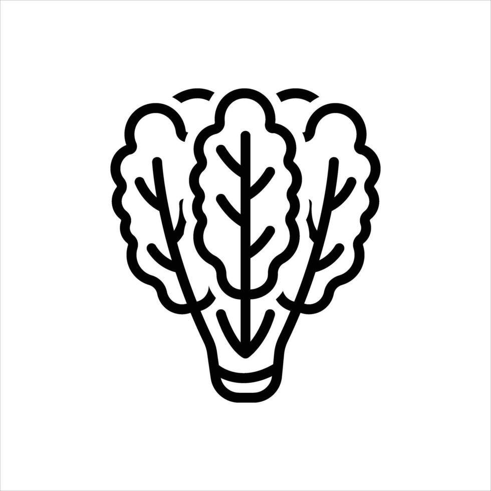 Black line icon kale vector