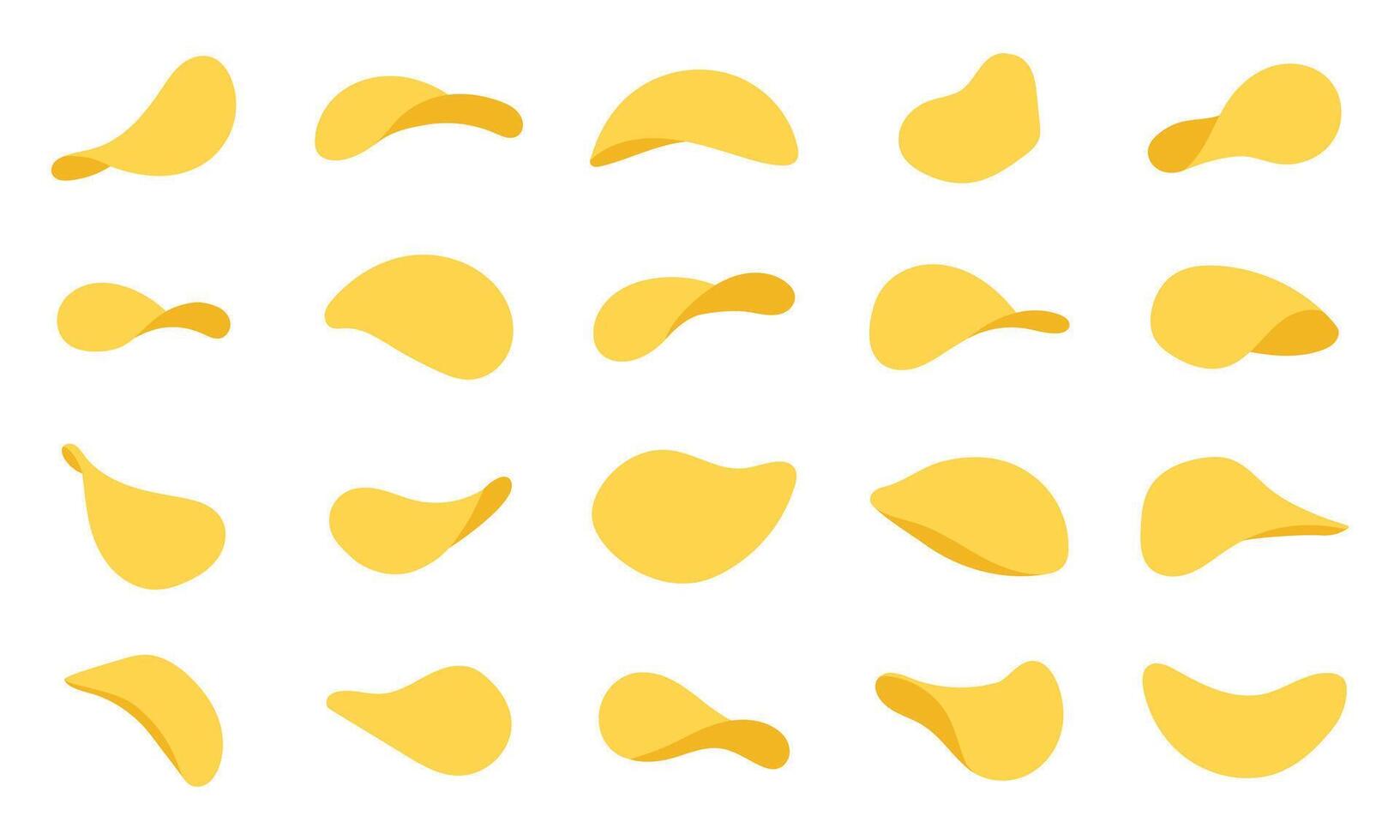 Set of potato chips. illustration. vector
