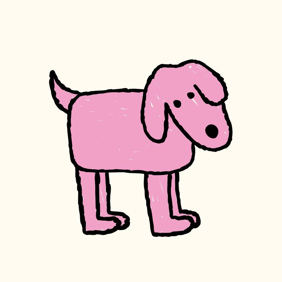 kids drawing scribble dog illustration vector