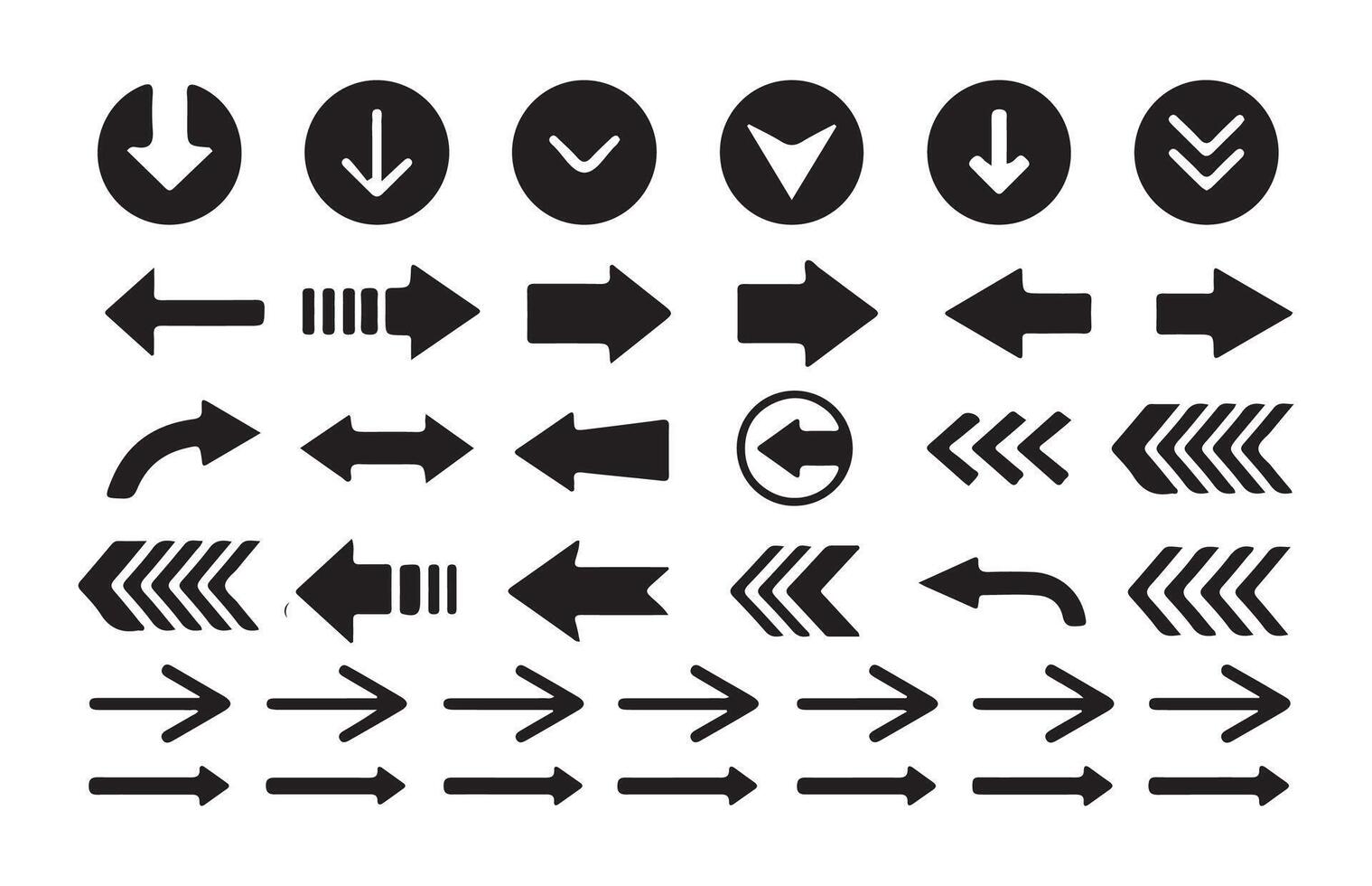 Directional Arrow Symbols. Design Elements Set vector