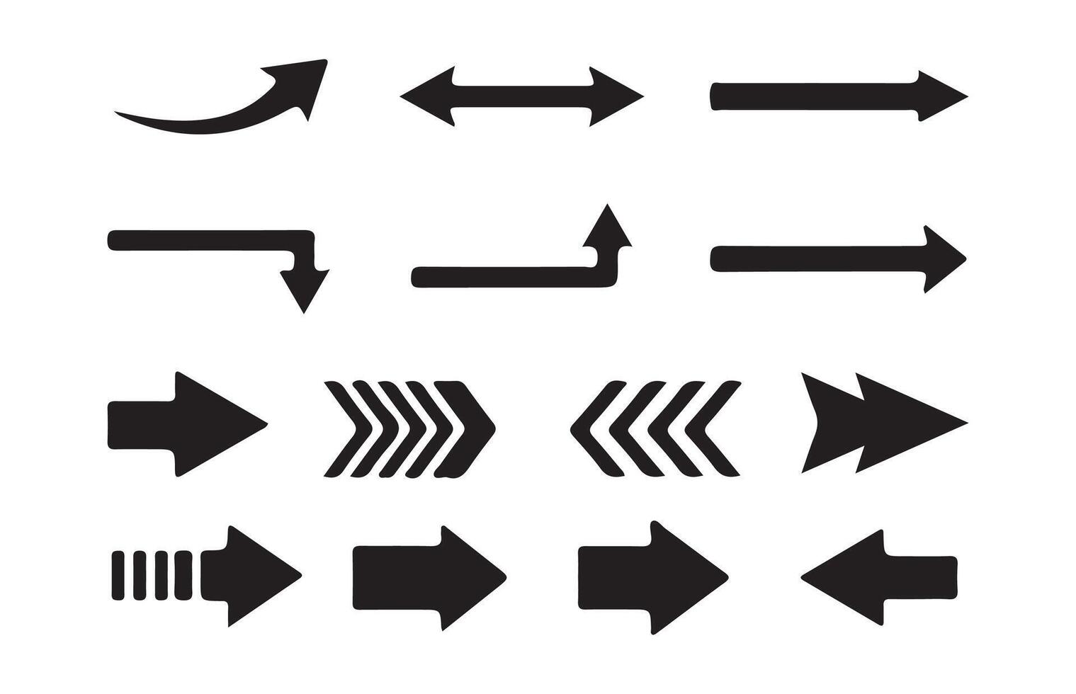 Arrow Icons Pack. Down, Left, and Right Navigation vector
