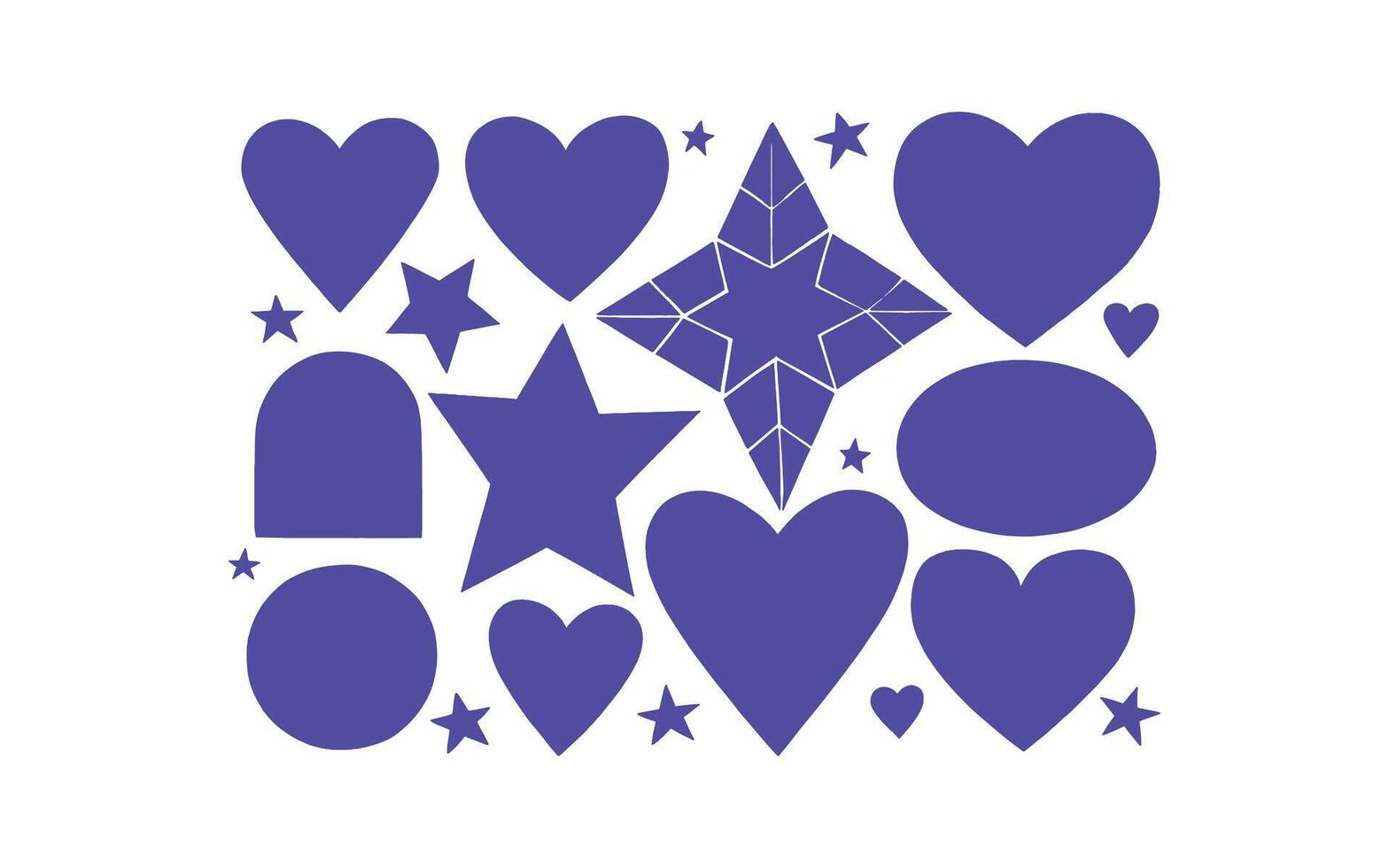 Hand Drawn Y2K Shapes Collection vector