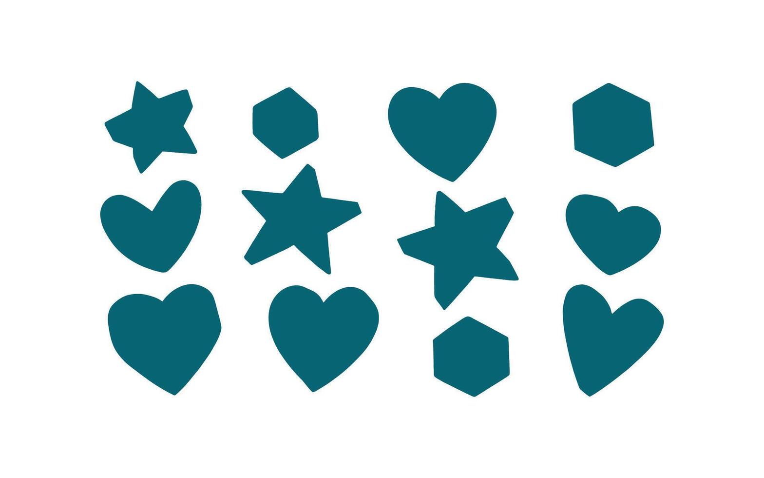 Flat design elements. Heart Shape, star blank label, stickers emblem on white background vector