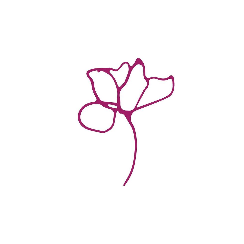 pink abstract flower symbol vector