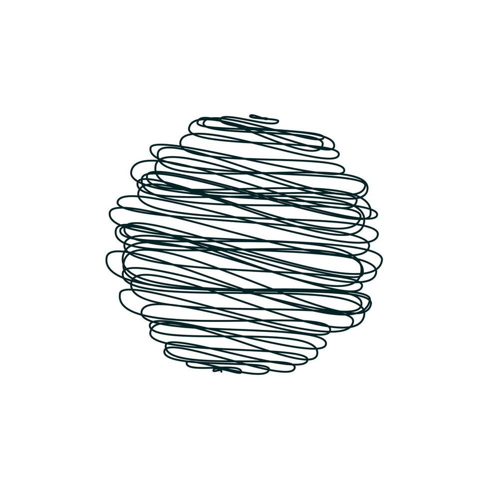 Hsnd drawn shape pen curl vector
