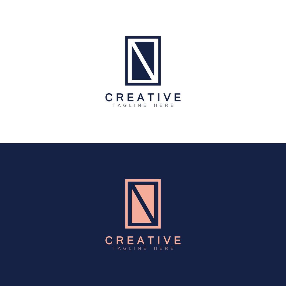 letter n negative space logo icon design design template inspiration vector