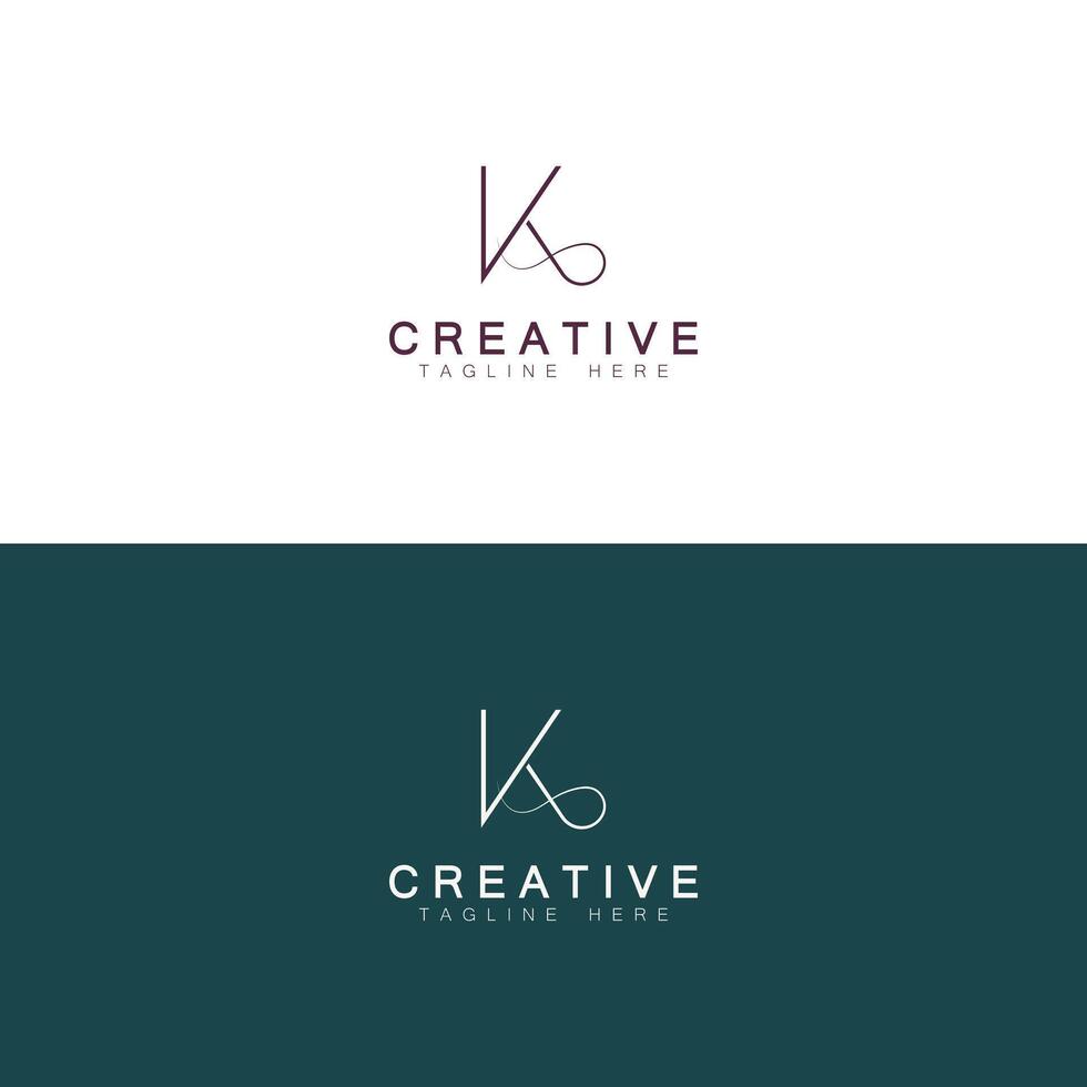 KA AK K AND A Abstract initial monogram letter alphabet logo design vector