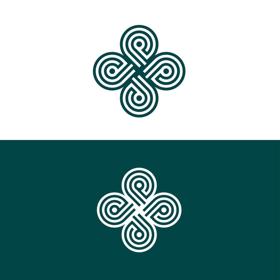 Geometric company ornament logo design vector