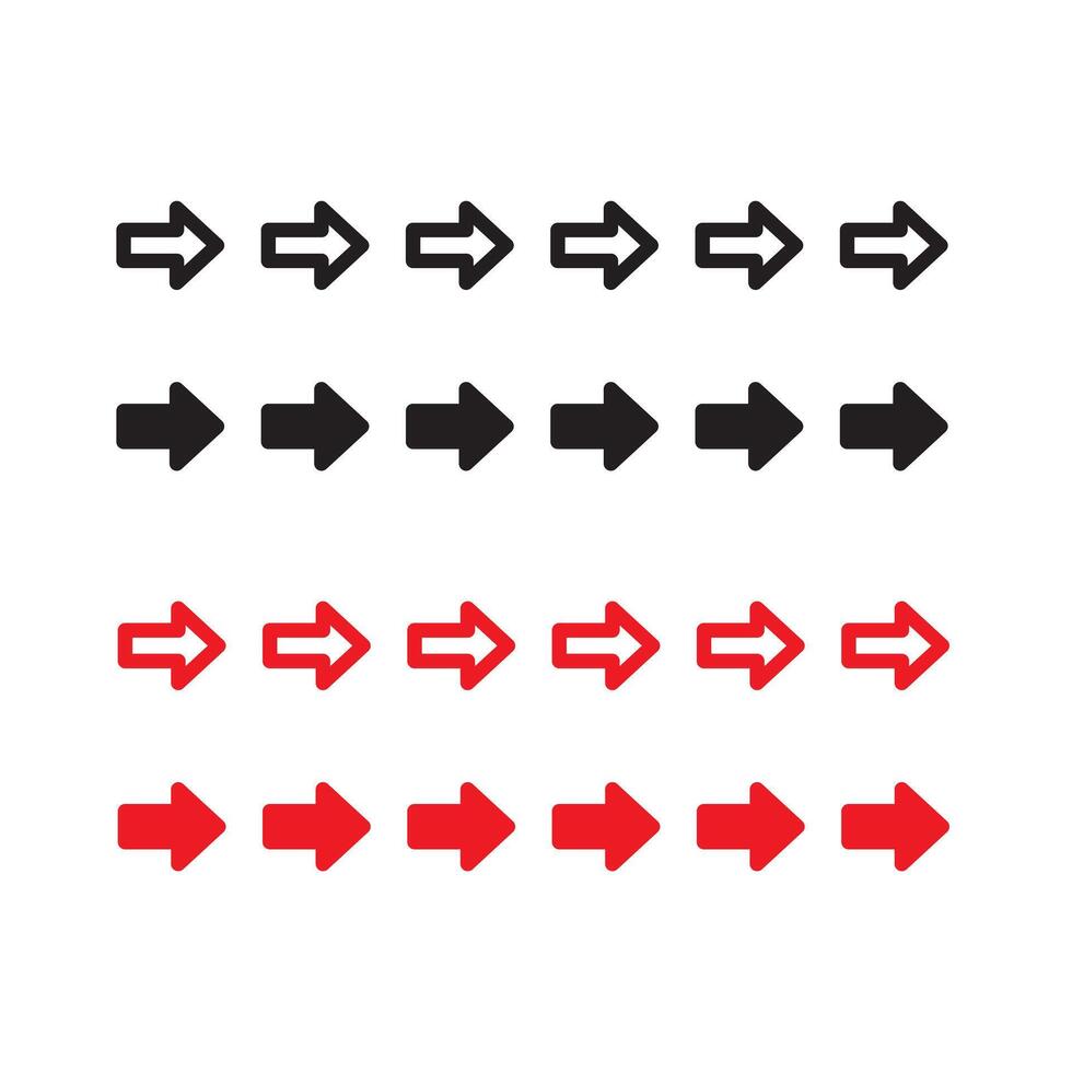 Line with arrows set vector