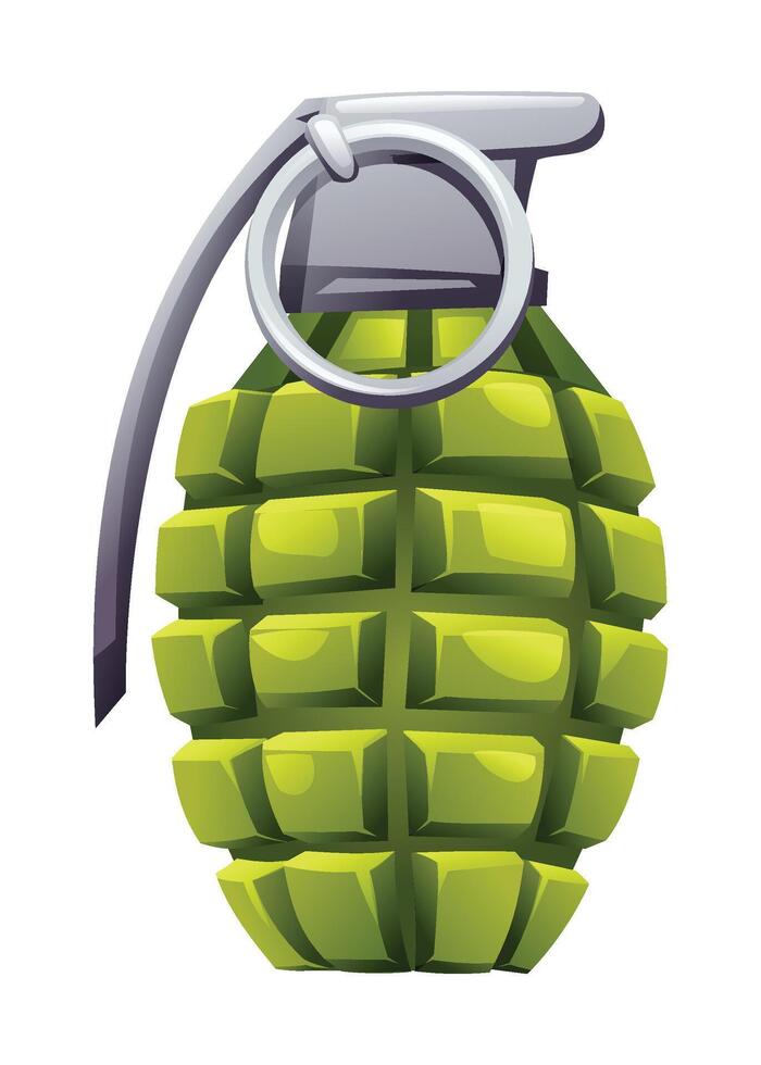 Cartoon grenade illustration in green vector