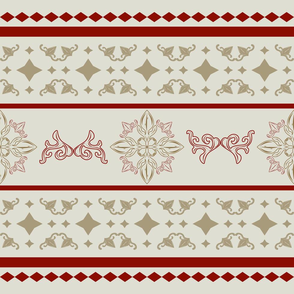 Classic Border Artistic Ornament With Gold Red Wine on Celadon Background. Luxury Style Baroque Art and Geometric Combine Pattern for Border Striped Fashion Textiles Fabrics Apparel Tiles Mosaic Scarf vector