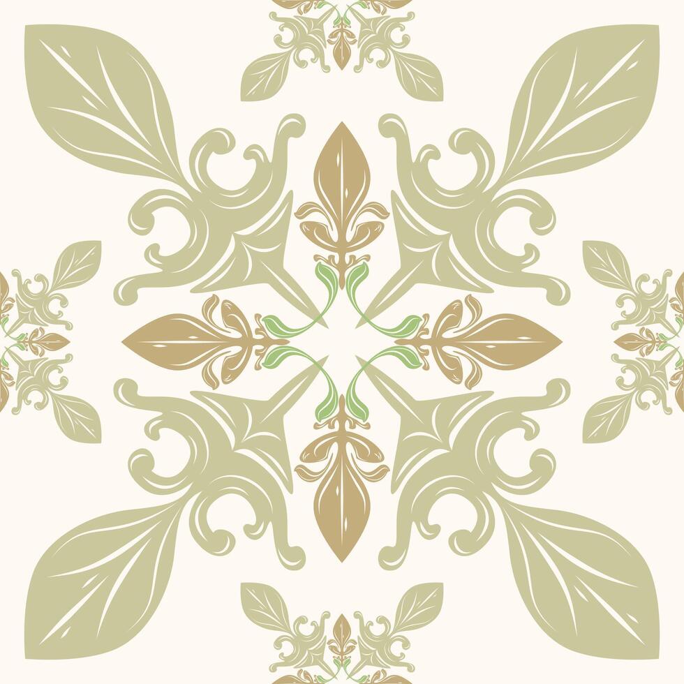 Luxury Seamless Botany Royal Glasshouse Inspired Embroidery Silk Weaves Tiles Ceramic Mosaic Floor Decoration Elegance Detailed Pattern Artistic Repeat Medieval Autumn Afternoon Tea Time Regency Style vector