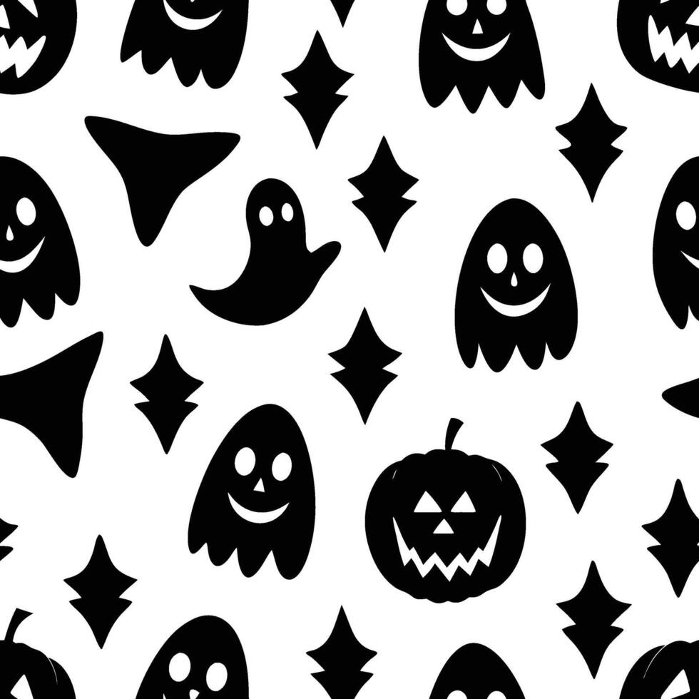 Halloween seamless pattern illustration vector