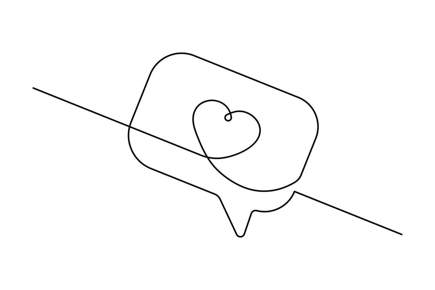 Creative continuous one line speech bubble drawing in minimal style vector