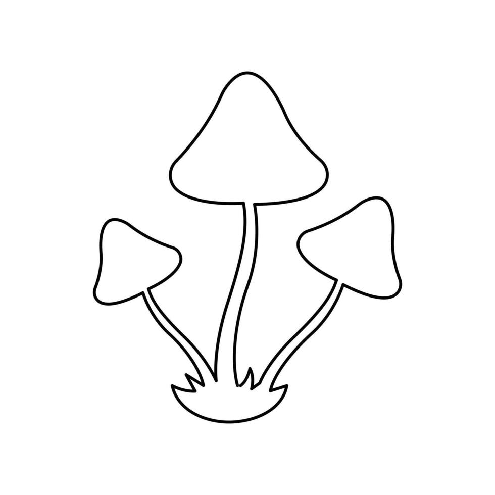 Continuous line mushroom icon in elegant minimalist design vector