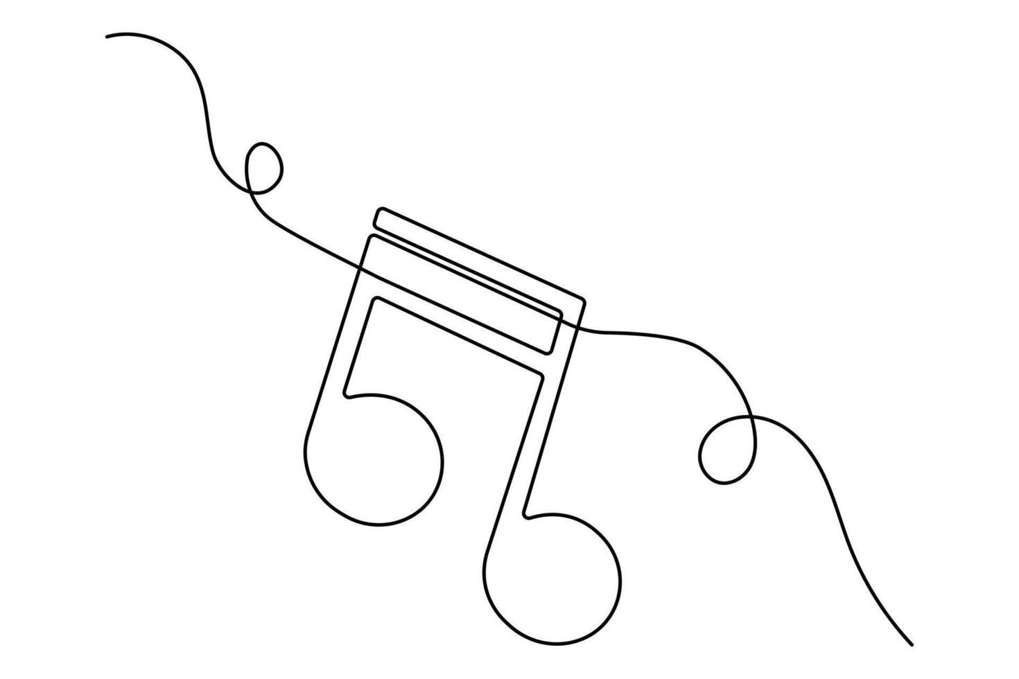 Music illustration in one line drawing minimalist and clean design vector