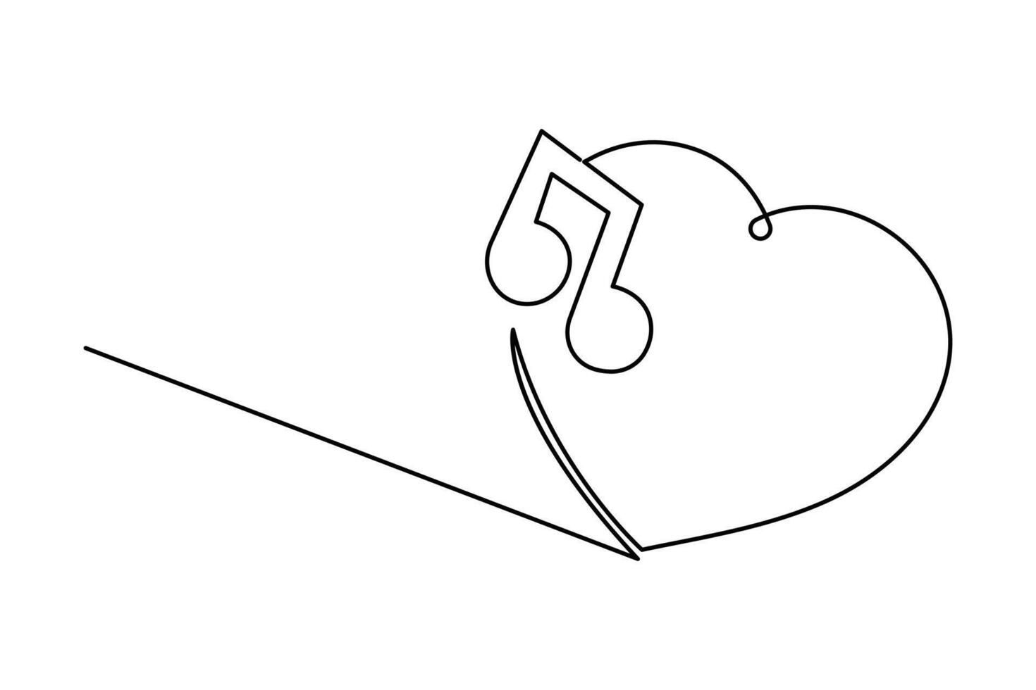 Isolated minimalist music icon with one line drawing concept vector
